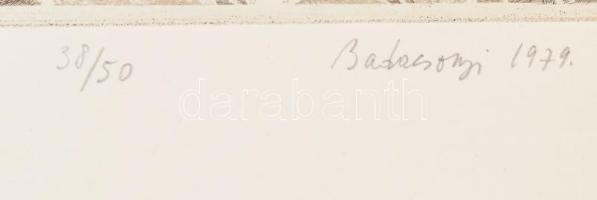 Badacsonyi Sándor (1949-2016): Magány, 1979. Rézkarc, papír, jelzett, számozott (38/50). 27,5x21 cm