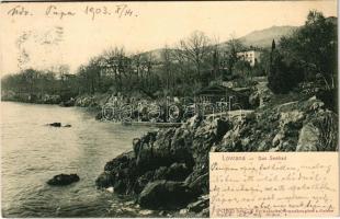 1903 Lovran, Lovrana, Laurana; Das Seebad / beach, bath (EK)