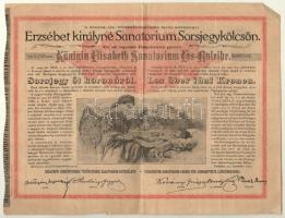 Budapest 1904. "Erzsébet királyné Sanatorium Sorsjegykölcsön" sorsjegye 5K értékben, magyar és német nyelven, szárazpecséttel + Budapest 1906. "Pesti Hazai Első Takarékpénztár-Egyesület" 100K-ról szóló nyereménykötvénye, szárazpecséttel T:III