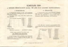 1955. "Hatodik Békekölcsön" nyereménykölcsöne 200Ft-ról (3x) egymásutáni sorszámokkal!