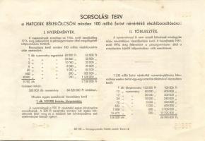 1955. "Hatodik Békekölcsön" nyereménykölcsöne 200Ft-ról (3x) egymásutáni sorszámokkal!