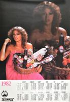 1982 Húsipar Terimpex erotikus naptár plakát, ofszet, papír, feltekerve, apró törésnyomokkal, 84x60 cm