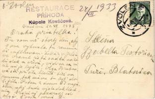 1933 Kovácsfalva, Kovácová, Kúpele Kovácová; Kovácsfalva fürdő, szálloda, vendéglő / spa, hotel, res...