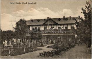 1923 Kovácsfalva, Kovácová, Kúpele Kovácová; Hotel Slávia / Kovácsfalva fürdő, szálloda és vendéglő / spa, hotel, restaurant (EK)
