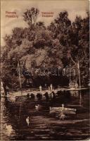 1908 Pozsony, Pressburg, Bratislava; Vaskutacska, csónakok. P.M.P. 411. / Eisenbrünnel / Eisenbründl / spa, lake, rowing boats (EK)