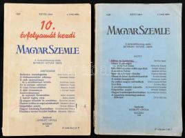 1936 Magyar Szemle folyóirat 1936. május és szeptemberi számai. Szerk.: Szekfű Gyula. Papírkötések, az egyik kötése sérült és benne aláhúzásokkal.