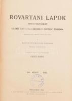 Rovartani lapok. Havi folyóirat 1912. teljes évfolyam. szerk: Csiki Ernő. Bekötve egészvászon kötésben 191p.