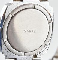 Poljot automata karóra dátum funkcióval, szép kockás számlappal, fém szíjjal, jó állapotban d: 36 mm