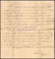 1912 Lukács László (1850-1932) miniszterelnök aláírt hivatalos értesítő levele Michailovits Kornél n...