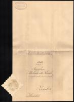 1912 Lukács László (1850-1932) miniszterelnök aláírt hivatalos értesítő levele Michailovits Kornél n...