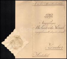 1912 Lukács László (1850-1932) miniszterelnök aláírt hivatalos értesítő levele Michailovits Kornél n...