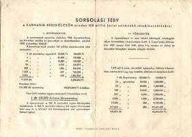 1952. "Harmadik Békekölcsön" nyereménykölcsöne 200Ft-ról (3x) egymásutáni sorszámokkal