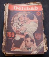 cca 1930 19db Délibáb és 2db Színházélet című hetilap, vegyes minőségben