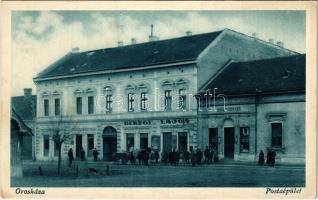 1927 Orosháza, postaépület, Beregi Lajos üzlete, gyógyszertár. Hajdú János fényképész