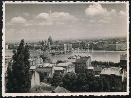 cca 1950 Budapest Kossuth híd látképe 12x9 cm