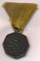 ~1930. Rákosszentmihályi Athletikai és Football Club 1912 (RAFC) kétoldalas bronz díjérem sérült mellszalagon (38x38mm) T:1-
