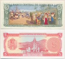 Costa Rica 1992. 5C "D 63989252" + Venezuela 1989. 5B "B 54816139" T:I,I-
Costa...