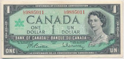 Kanada 1967. 1$ A Kanadai Konföderáció centenáriuma emlékkiadás T:III szép papír Canada 1967. 1 Dollar Centennial of Canadian Confederation commemorative issue C:F fine paper Krause P#84