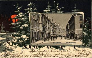 Rosenheim, Münchnerstrasse / street. Art Nouveau, winter litho (EK)