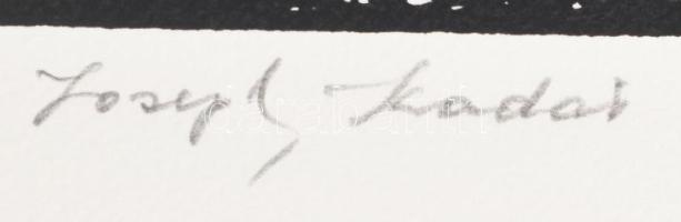 Joseph Kádár (1936-2019): Űrkép ("Espacegraphique"), 1987. Szitanyomat, papír, jelzett, sz...