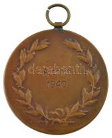 1940. "Barátság - Szakmaközi Sakk Csapatbajnokság" kétoldalas bronz díjérem füllel, hátold...