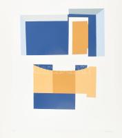 Mark (Márkus), Anna (1928-): Geometrikus kompozíció, 1990. Szitanyomat, papír, jelzett, művészpéldány E.A. jelzéssel. 46x34 cm / screenprint on paper, artists proof, signed