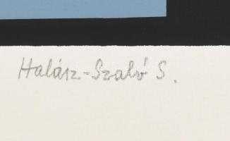 Halász Szabó Sándor (1920-1997): Hullámzó formák. Szitanyomat, papír, jelzett, művészpéldány E.A. ex...