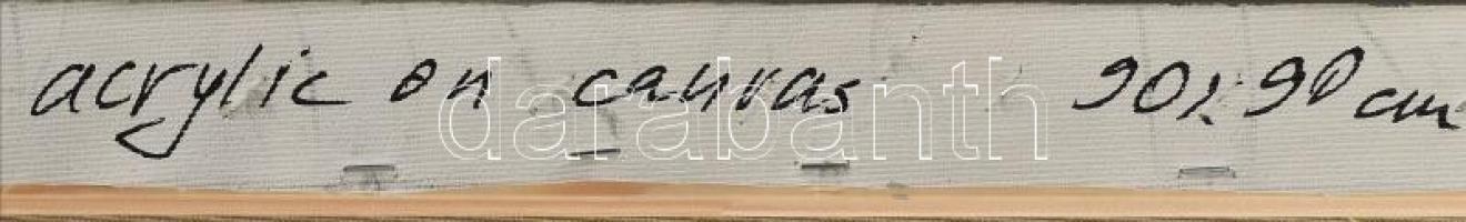 Ottó László (1966-): Freedom-in-unity, No. 13, 2021. Akril, vászon, jelzett a hátoldalán, restaurált...