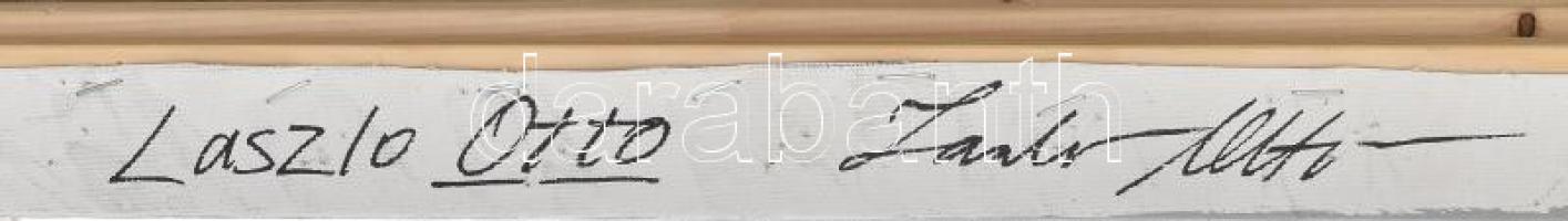 Ottó László (1966-): Freedom-in-unity, No. 13, 2021. Akril, vászon, jelzett a hátoldalán, restaurált...