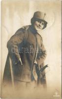 1917 Osztrák-magyar katona hölgy / K.u.k. military lady soldier + VÁMÁRU
