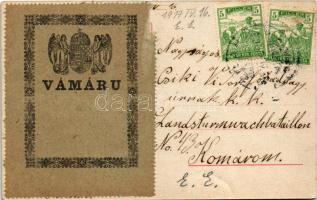 1917 Osztrák-magyar katona hölgy / K.u.k. military lady soldier + "VÁMÁRU"