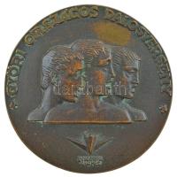 Boldogfai Farkas Sándor (1907-1970) ~1940. Győri Országos Dalosverseny / Győr, Szabad Királyi Város kétoldalas bronz emlékérem (80mm) T:1,1- patina
