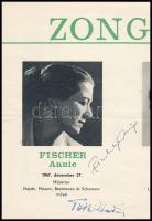 Fischer Annie, Tóth Aladár, Vlado Perlemuter, Hans Swarowsky autográf aláírásai a Zenei Híradó 1967-ben megjelent számában / autograph signatures