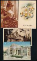 cca 1910-1930 4 db képeslap a bélyeg helyén titkos üzenettel