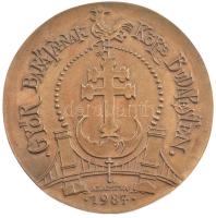 Lebó Ferenc (1960-) DN Győr barátainak köre Budapesten - alapítva 1987 egyoldalas nagyméretű bronz emlékplakett, művészpéldány (129mm) T:1
