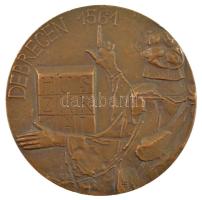 Ligeti Erika (1934-2004) DN Debrecen 1561 - Huszár Gál / ANY (Alföldi Nyomda) - Hűséges Munkáért kétoldalas bronz emlékérem (60mm) T:1- kis ph