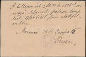 1886 Megintés Körmendi városi tanács fizetési felhívása