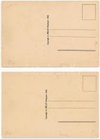 Kalotaszeg, Tara Calatei; - 2 db RÉGI kézzel színezett erdélyi népviselet művészlap / 2 pre-1945 han...