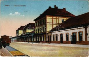 1918 Tövis, Teius; Vasútállomás. Vasúti levelezőlapárusítás 3991. / railway station (EB)