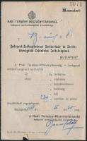 1918 Hadi termény részvénytársaság sertés közvágóhíd részletes termény leadó papírka 120 kb apróhús ás góderről