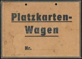 cca 1920 Platzkarten Wagen vasúti kocsiszámozási tábla használatlan 22x16 cm