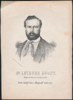 cca 1870 Lechner Ágost jogtanár litografált portréja. 30x21 cm