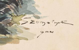 Ócsvár Rezső (1877-1968): Szomolnoki vízpart, 1904. Akvarell, papír, jelzés nélkül, Ócsvár Rezső aut...