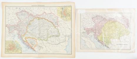 cca 1890 2 db Osztrák-Magyar Monarchia térkép. 35x28 cm 35x48 cm