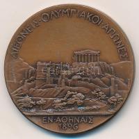 ~1996. Az 1896-os Olimpiai díjérem modern bronz replikája KÓPIA jelzéssel (42mm) T:1- karc