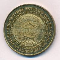 Bozó Gyula (1913-2004) 1990. "Budapest-Bécs Világkiállítás 1995" kétoldalas sárgaréz emlék...