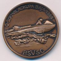 Bartos Endre (1930-2006) 1988. "0-500 Világkupa, Baja 1988 - BSVSC (Bajai Spartacus Vízügy Sport Club)" egyoldalas bronz emlékérem (42,5mm) T:2