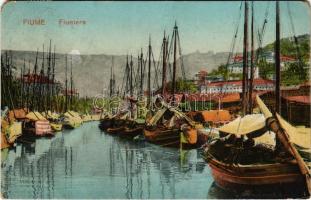 1928 Fiume, Rijeka; Fiumara / kikötő részlet / port, canal (EM)