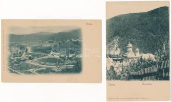 Sinaia - 4 db RÉGI (1905 előtti) város képeslap / 4 pre-1905 town-view postcards