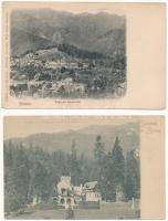 Sinaia - 4 db RÉGI (1905 előtti) város képeslap / 4 pre-1905 town-view postcards